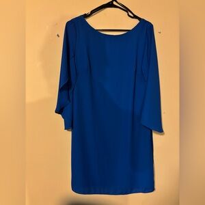 AB Studio Blue Dolman Sleeve Sheath Dress